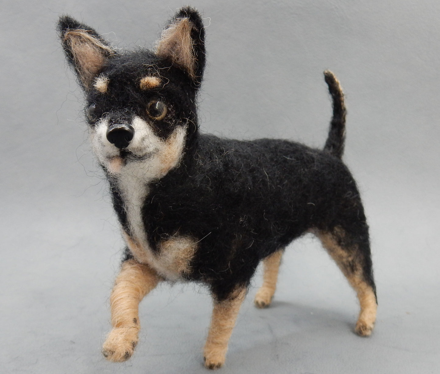 Chihuahua needle-felt dog replica