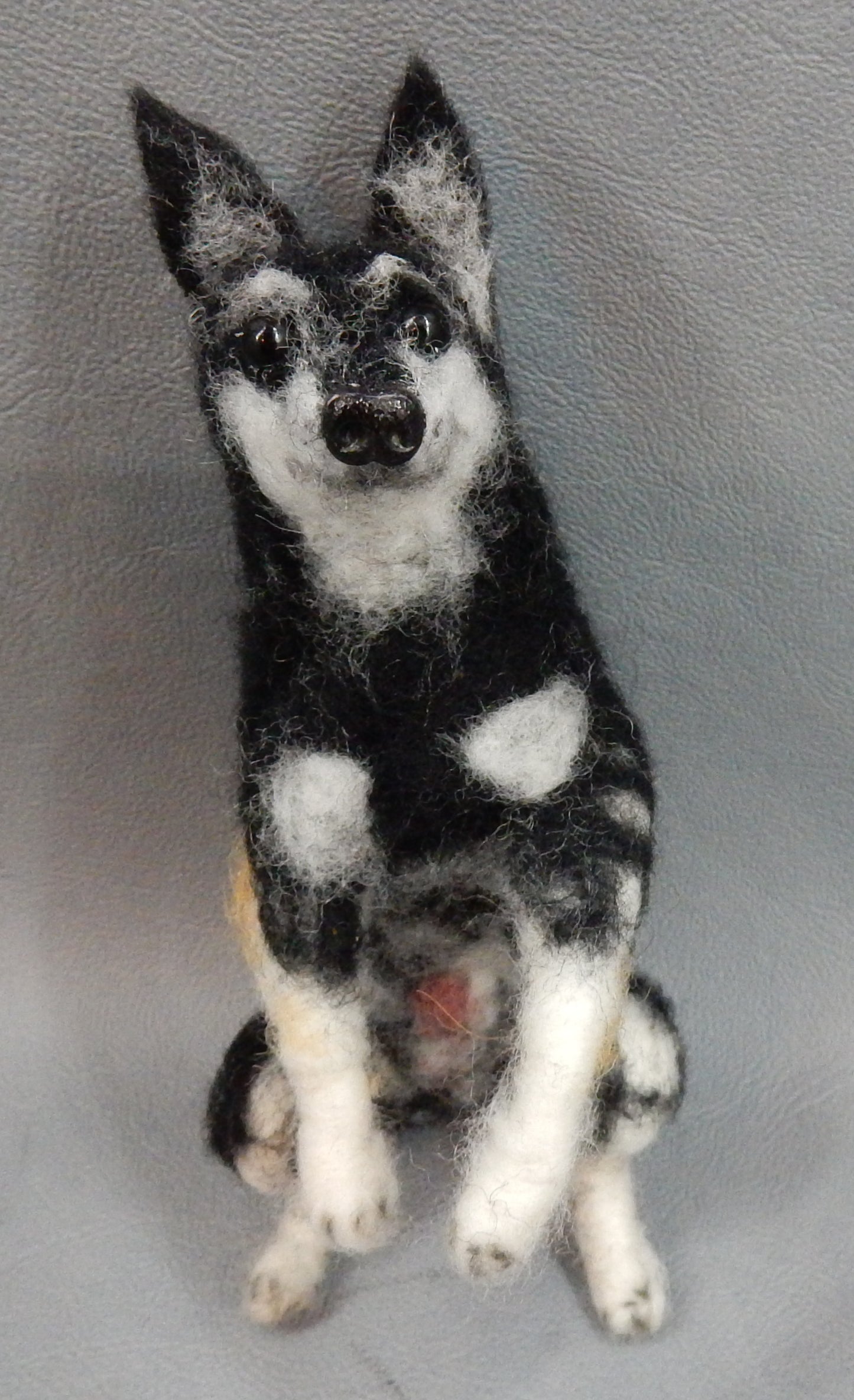 Pinscher needle felted dog replica