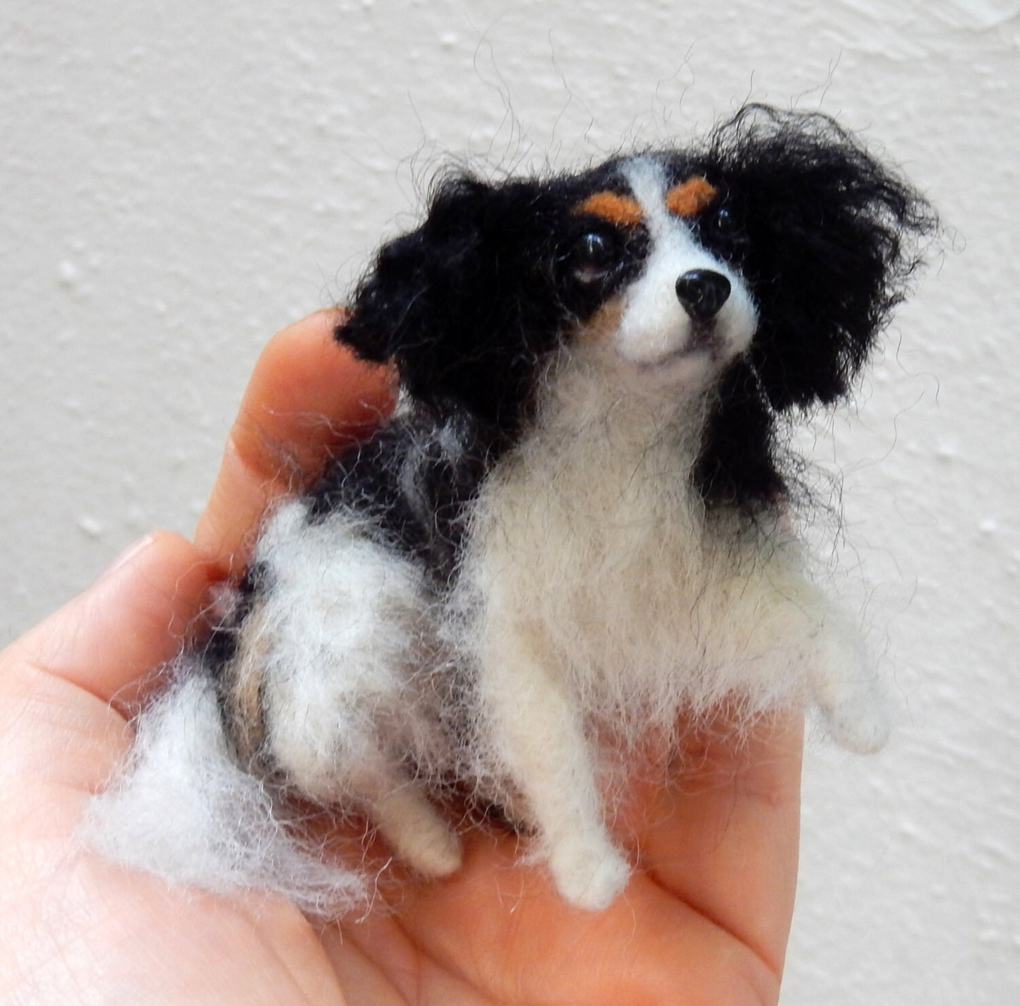 Cavalier King Charles Spaniel custom felted dog soft sculpture