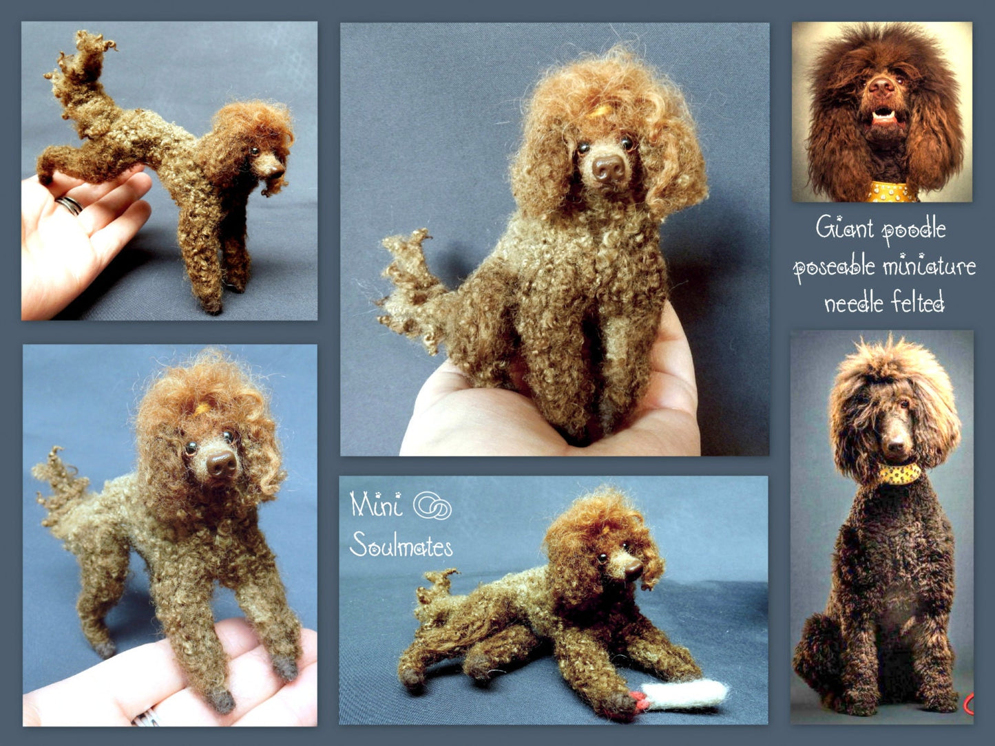 brown poodle miniature needle-felted