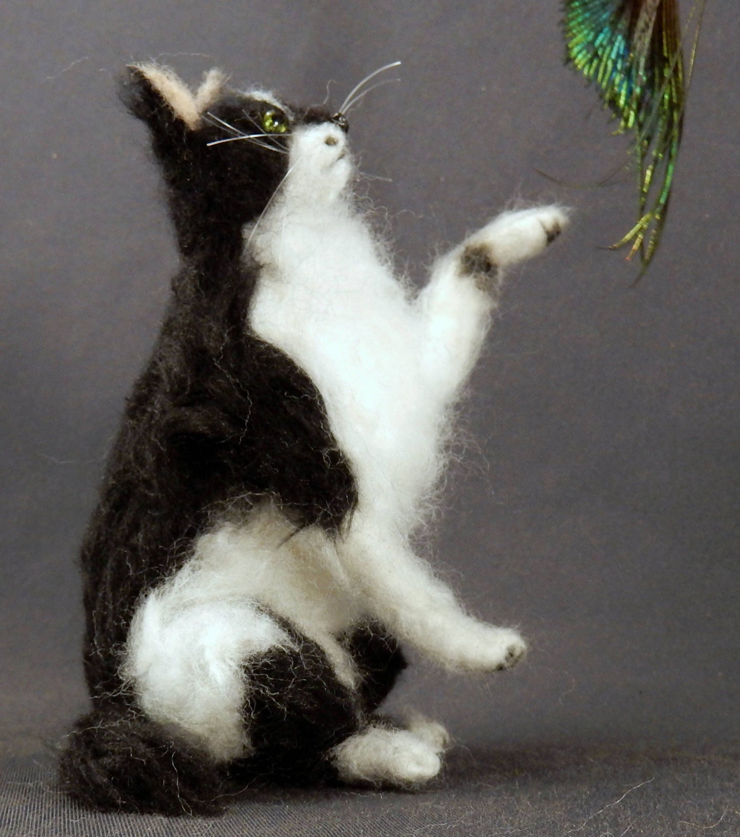 Custom felted cat replica black cat