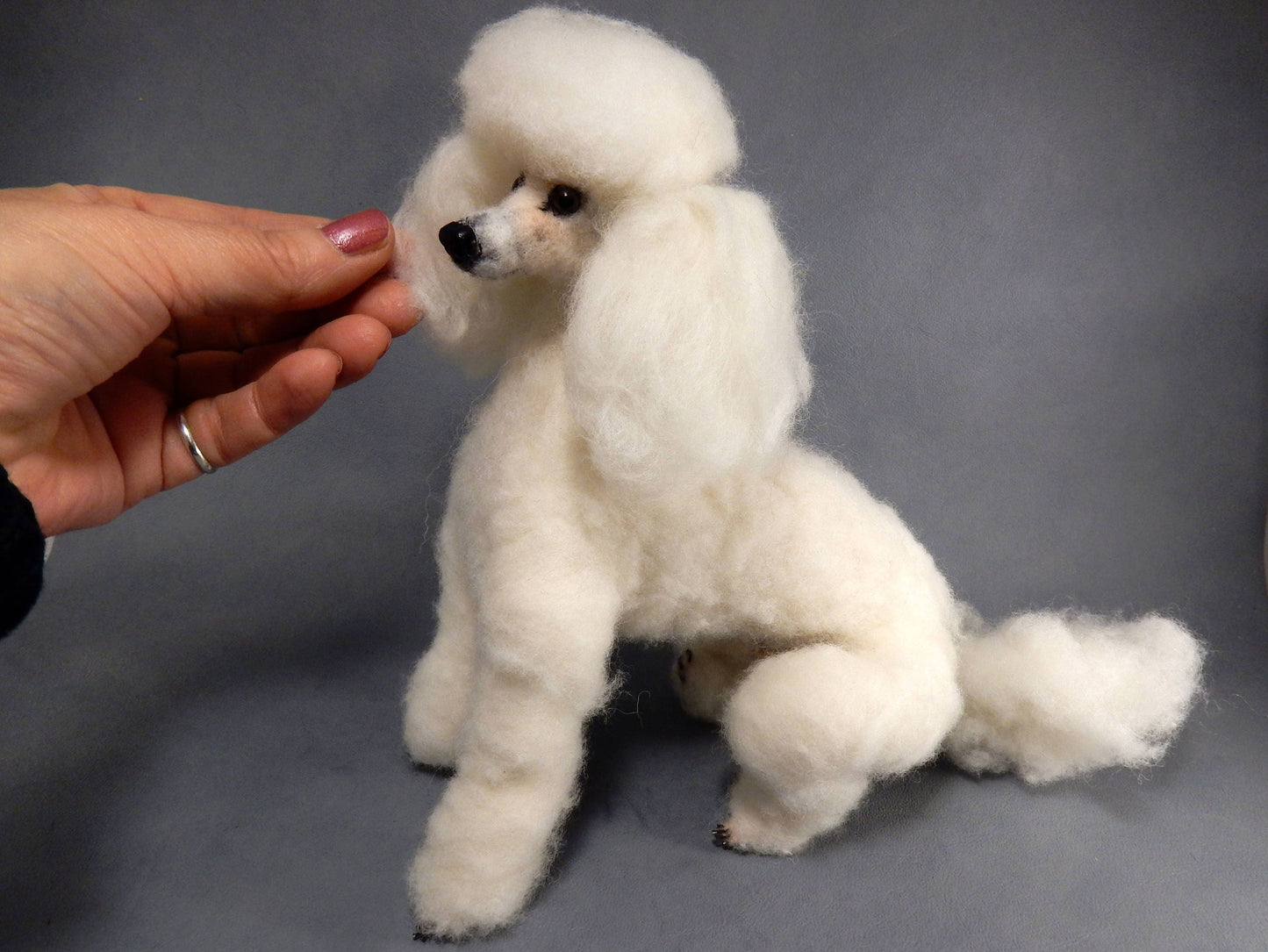 White Poodle mom gift idea custom dog double