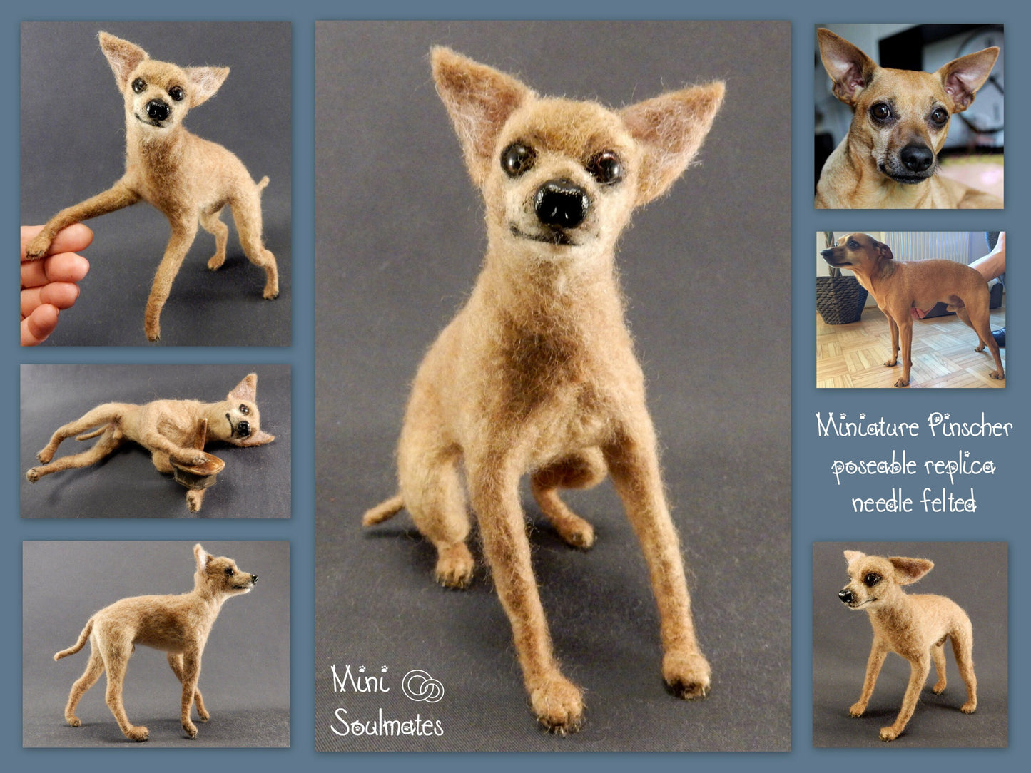 German Pinscher needle-felted dog miniature