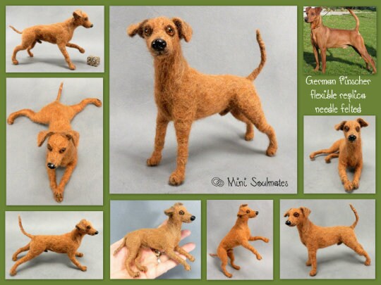 German Pinscher needle-felted dog miniature
