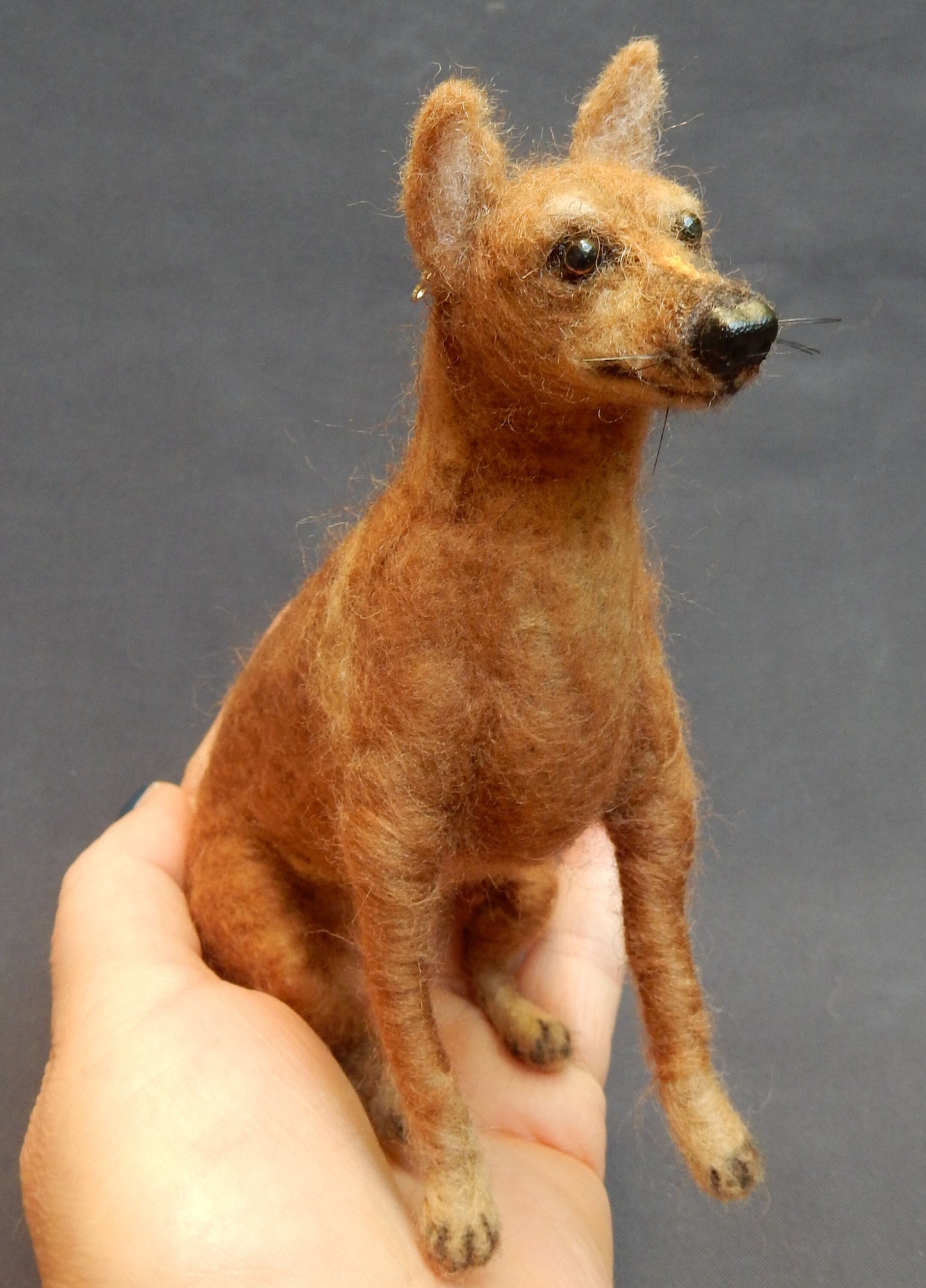 German Pinscher needle-felted dog miniature