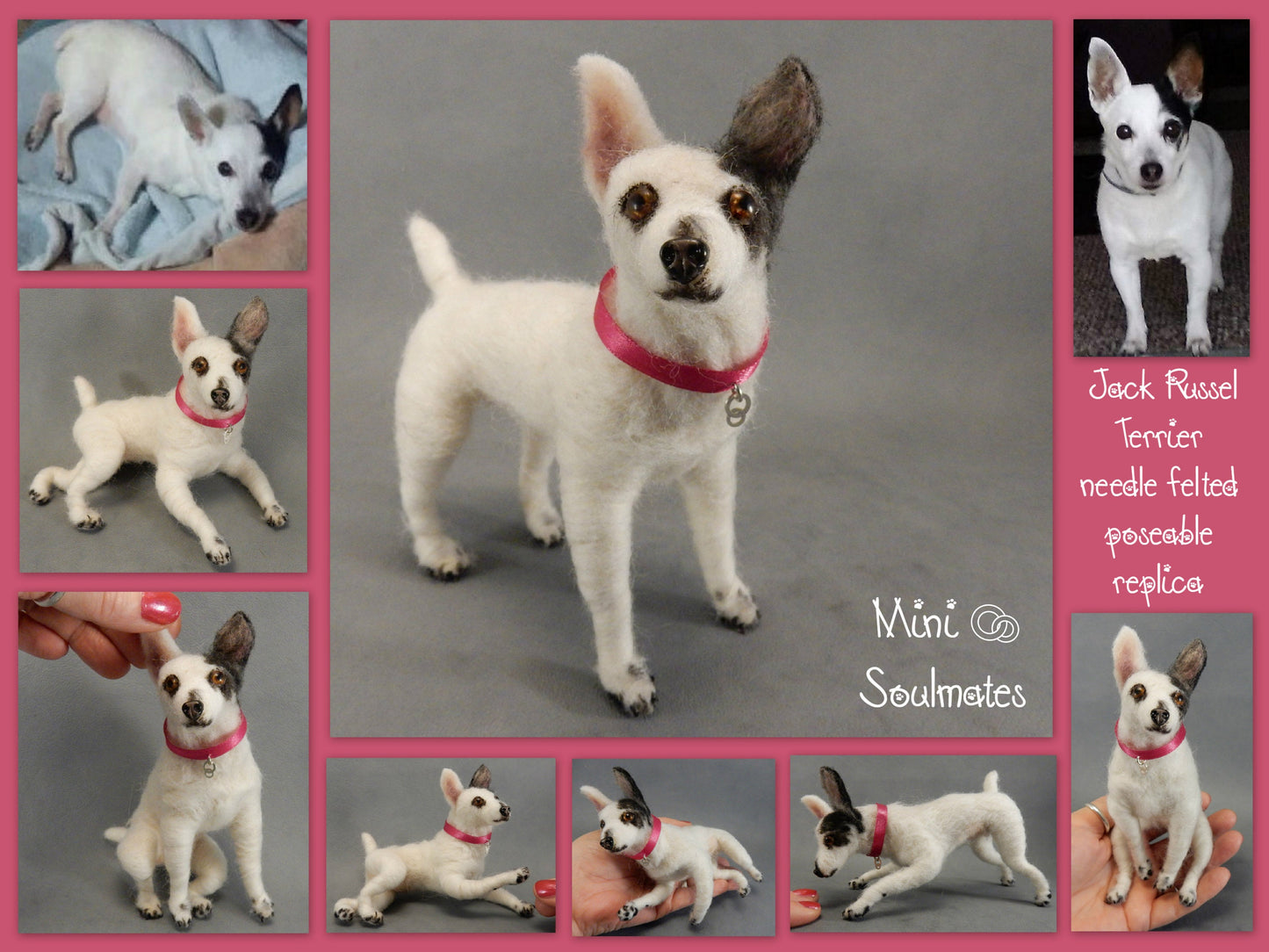 Jack Russell Terrier custom dog replica 3d dog portrait needle felted