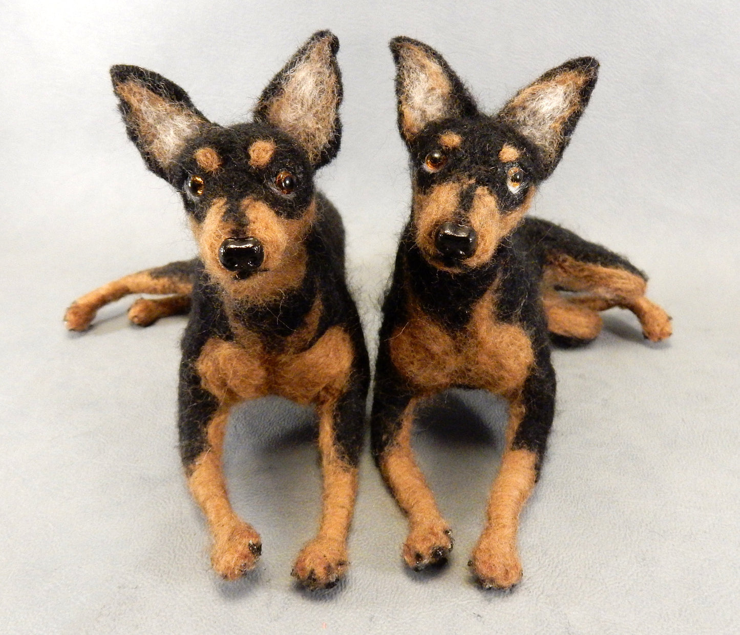 Pinscher needle felted dog replica