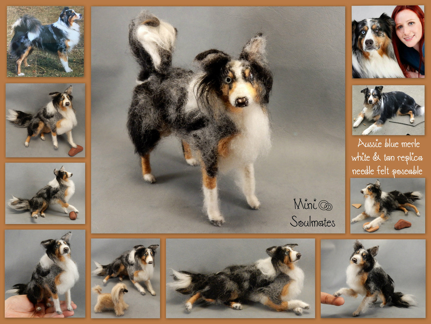 Aussie needle-felted dog miniature