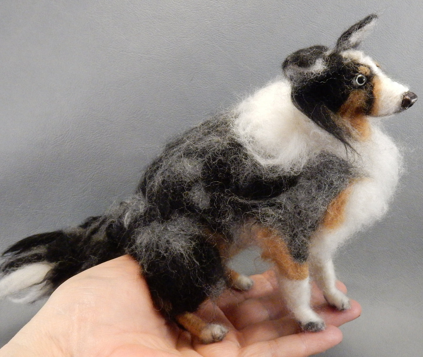 Aussie needle-felted dog miniature