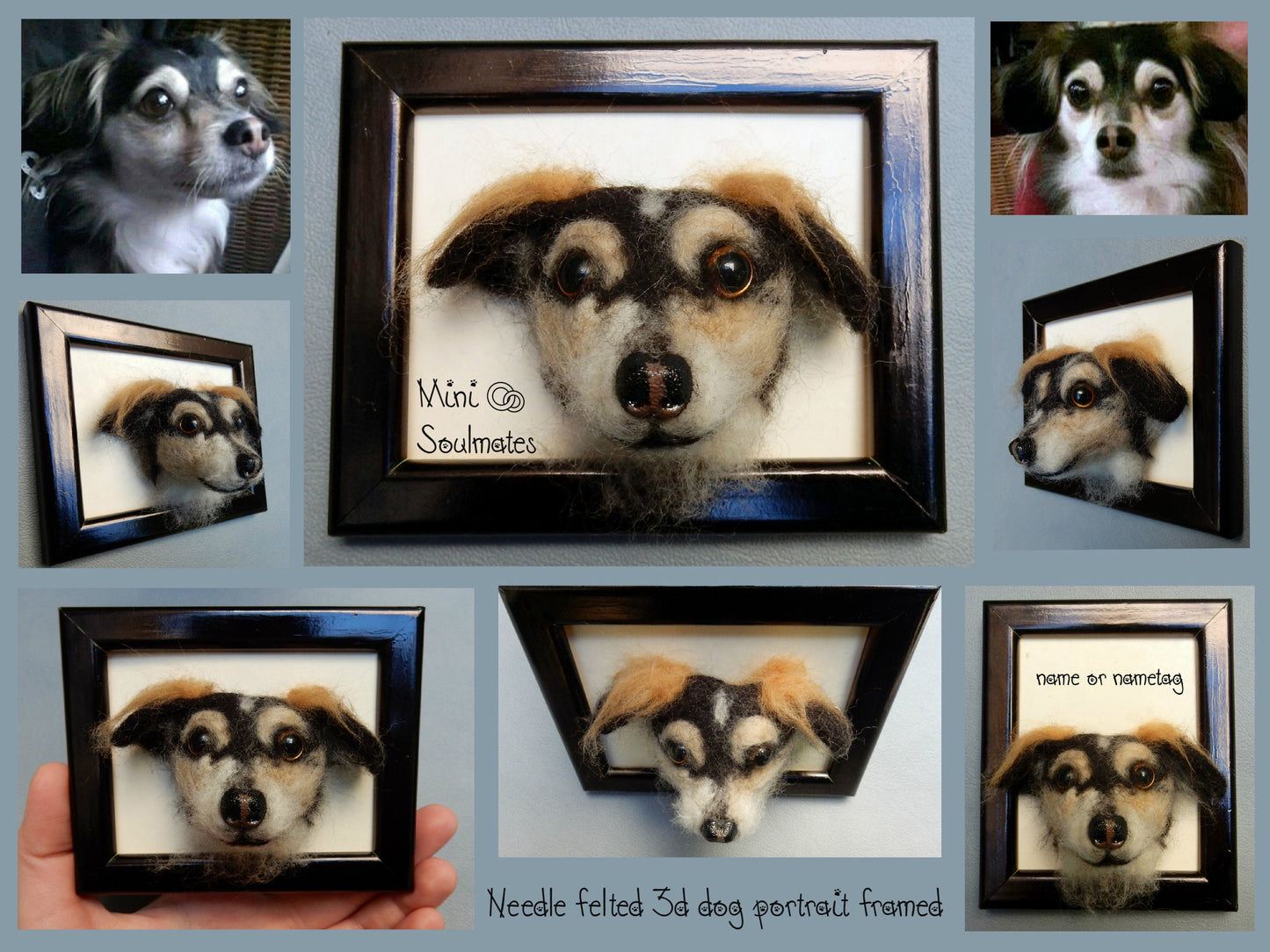 needle felted dog portrait 3d dog art portrait