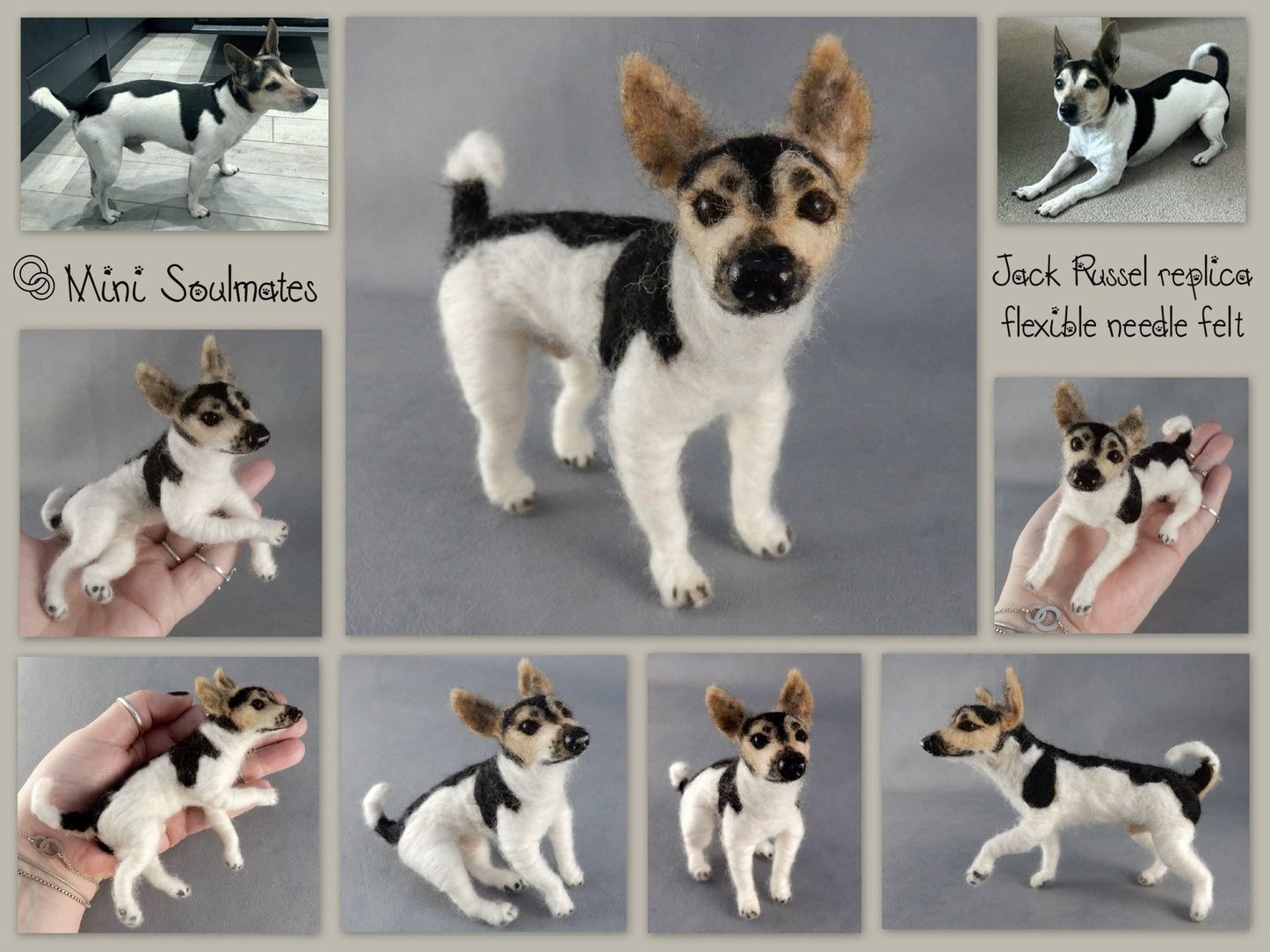 Jack Russell Terrier custom dog replica 3d dog portrait needle felted