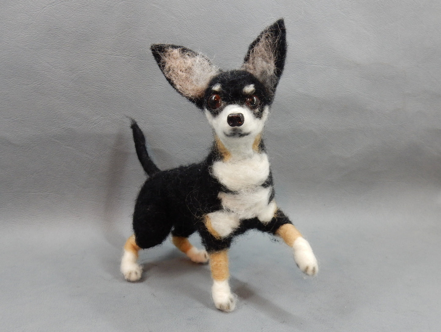 Chihuahua needle-felt dog replica