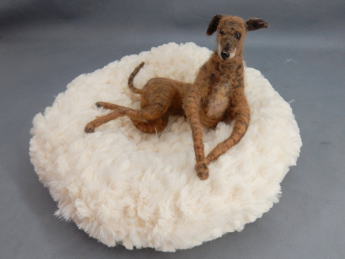 brindle Galgo Espanol felted dog miniature