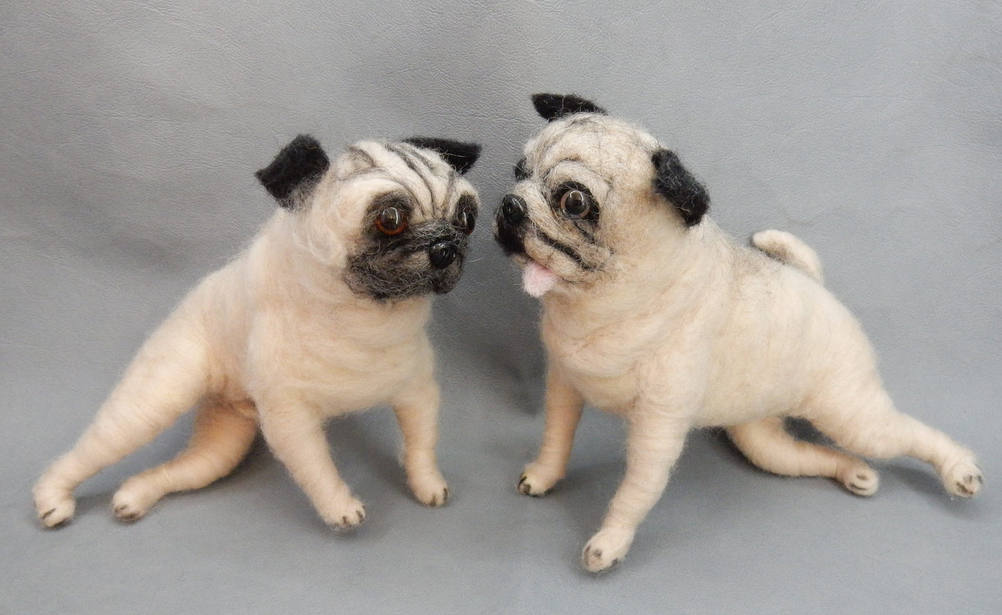 needle felted Pug art memorial gift
