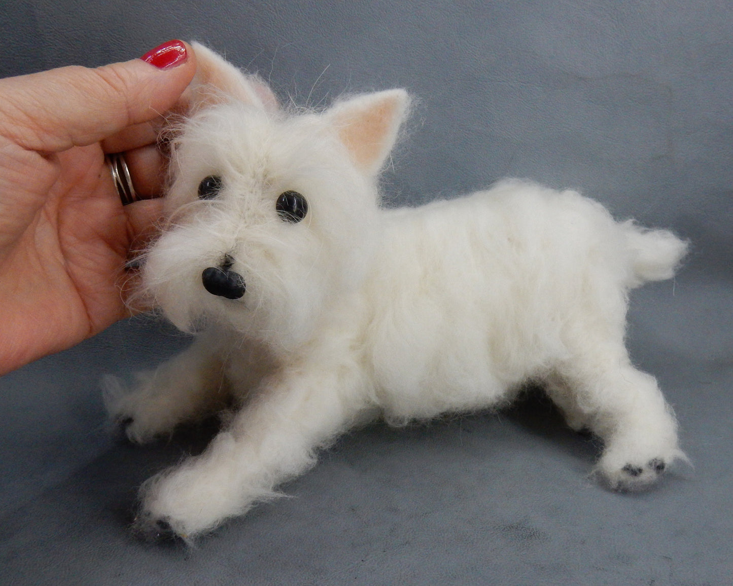 Westie felted sculpture custom dog replica needle felt dog miniature