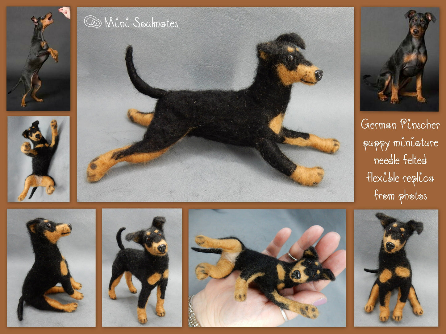 German Pinscher needle-felted dog miniature