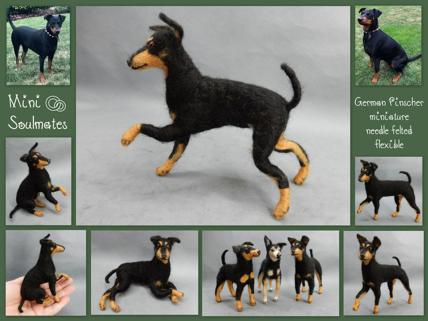 German Pinscher needle-felted dog miniature