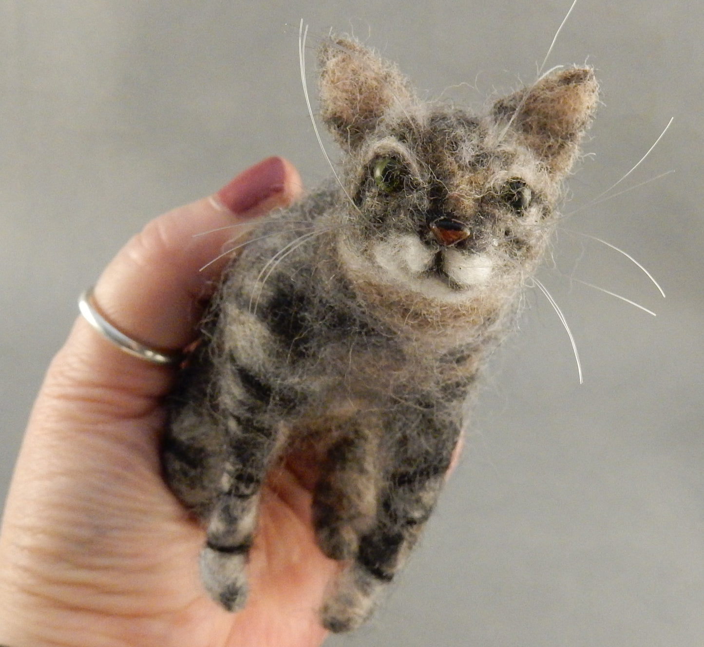 custom felted cat miniature