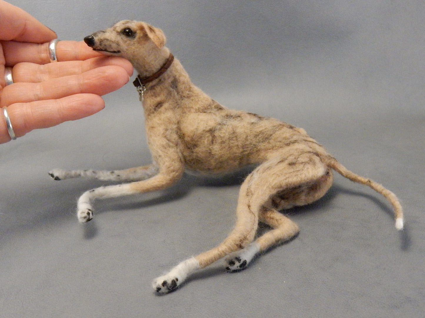 Sighthound miniature needle felted