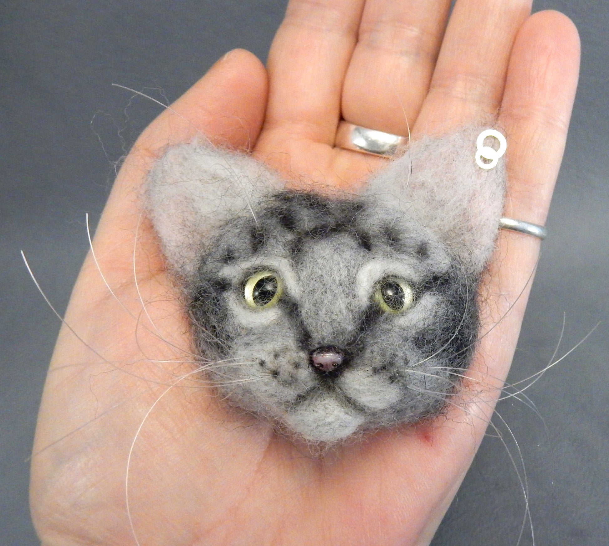 custom cat felt brooch