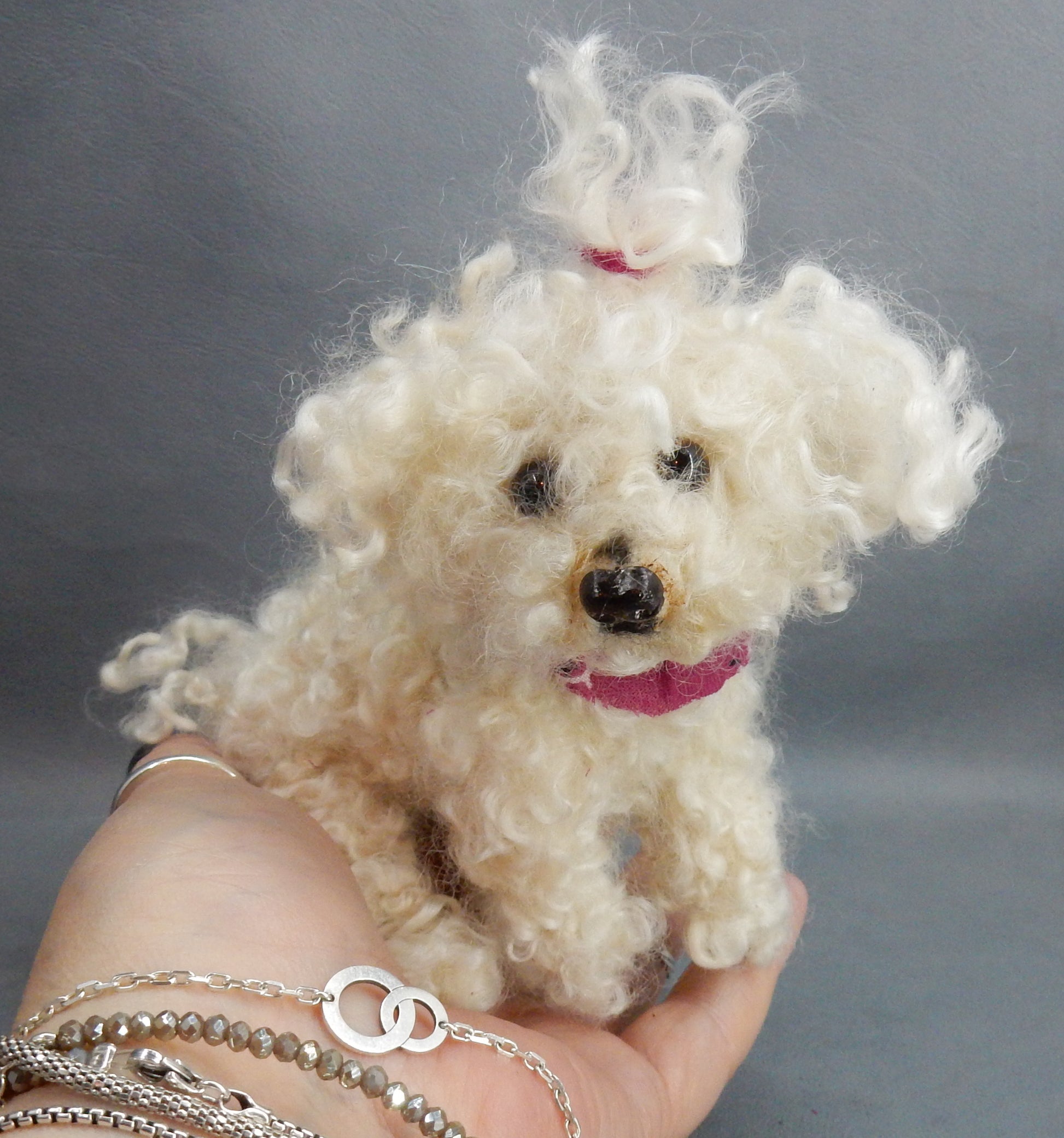 Bichon Frise needle felted flexible miniature