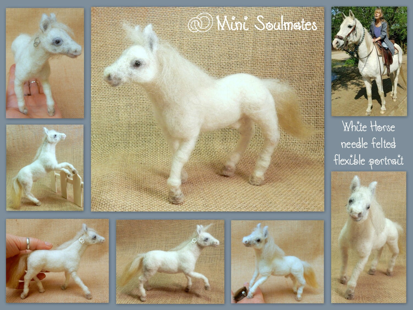 Custom felted horse white horse sculpture