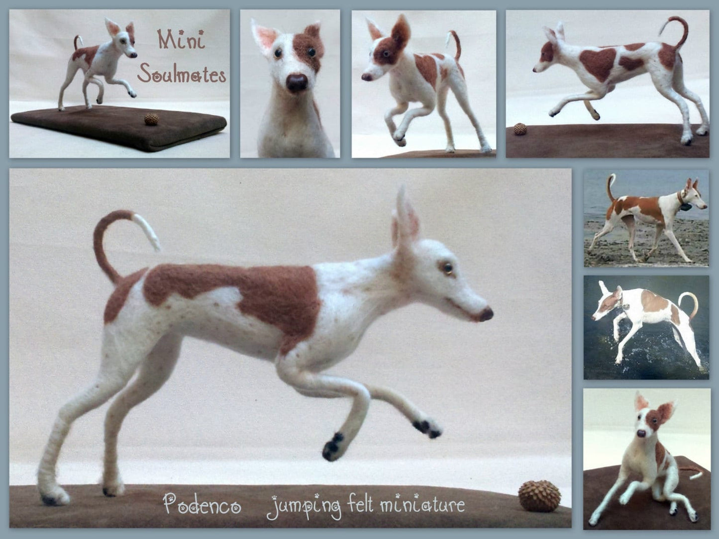 Podenco needle-felt dog miniature look alike keepsake