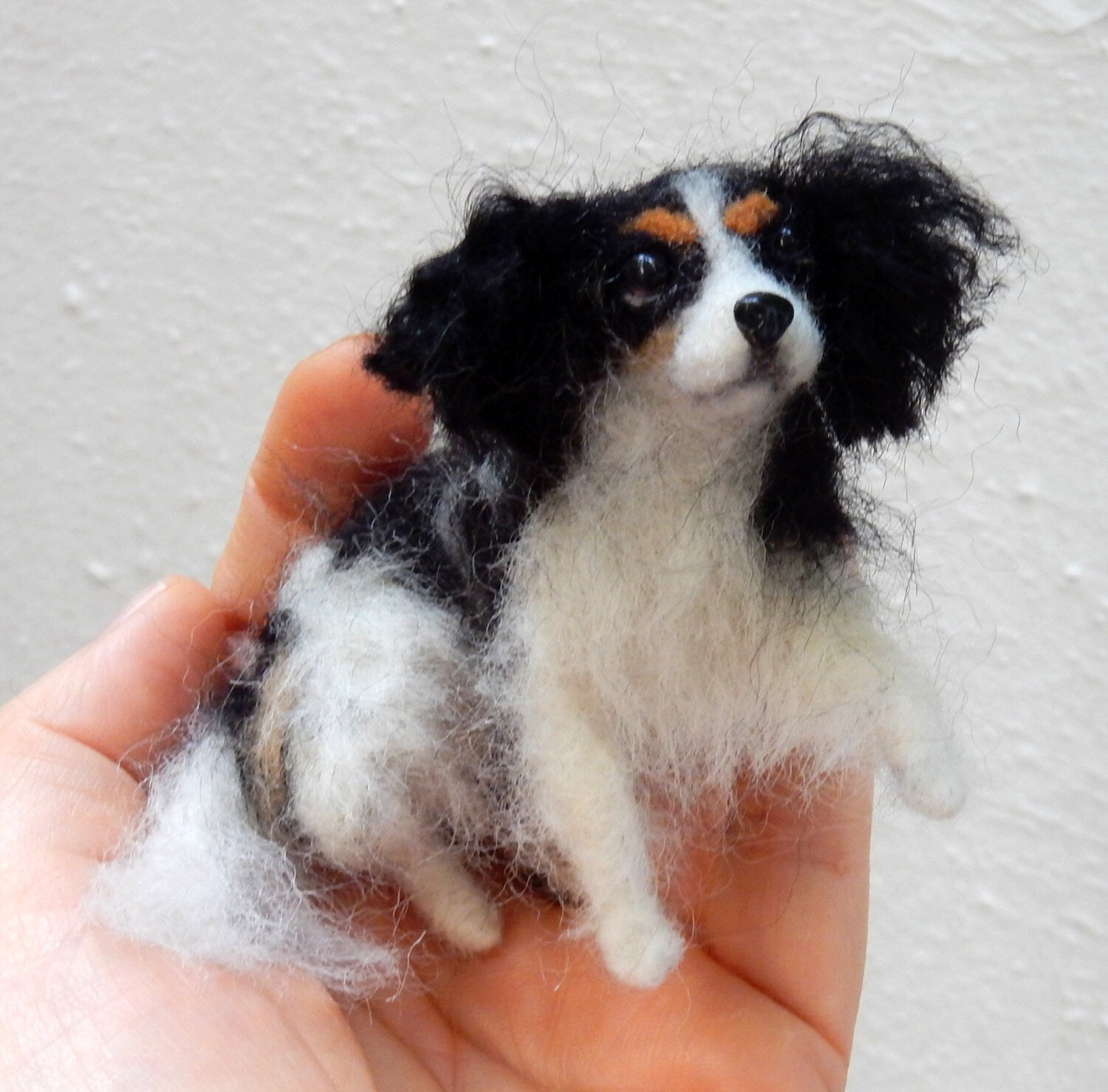 Cavalier King Charles Spaniel custom felted dog soft sculpture 