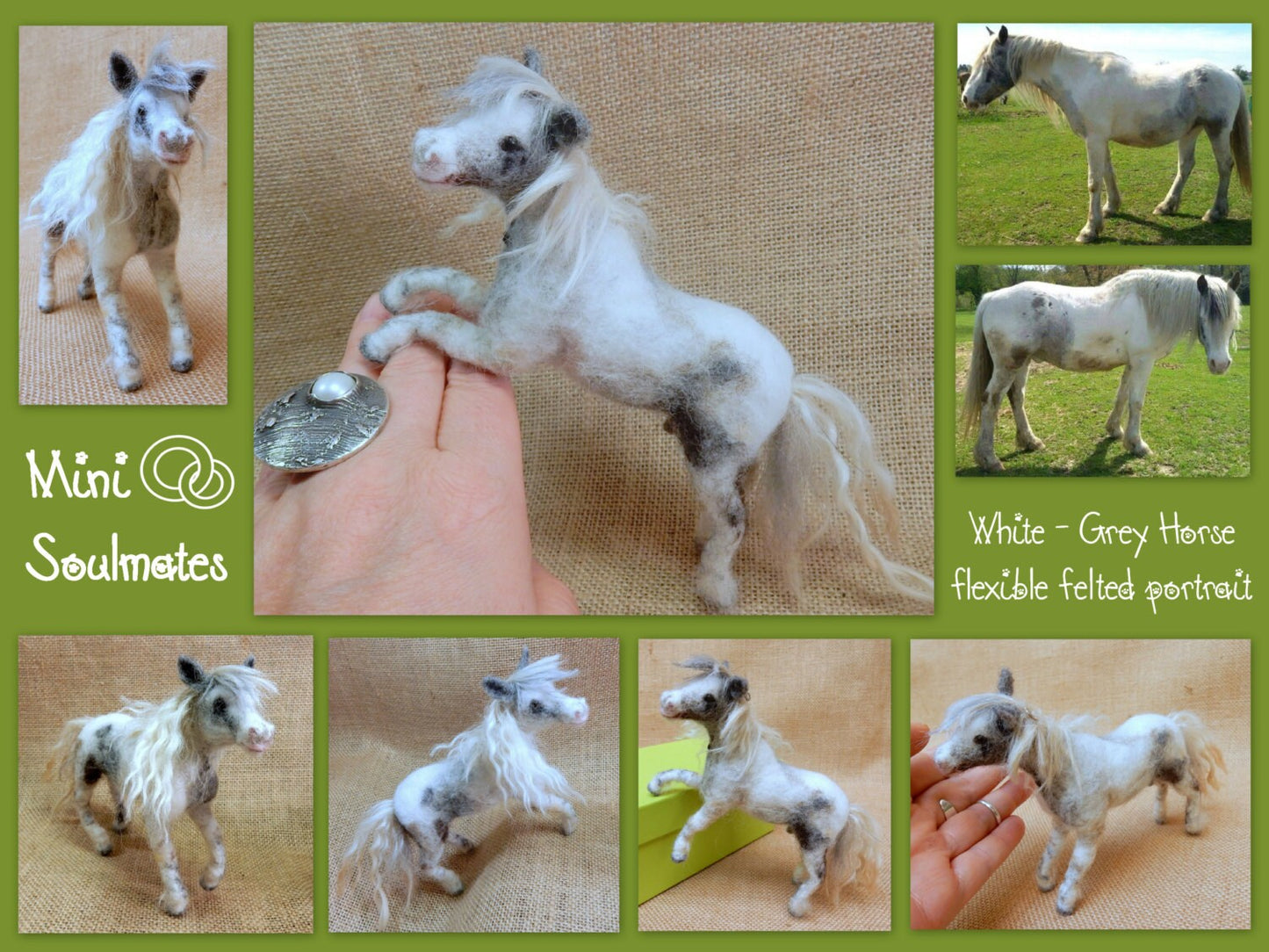 Custom felted horse white horse sculpture