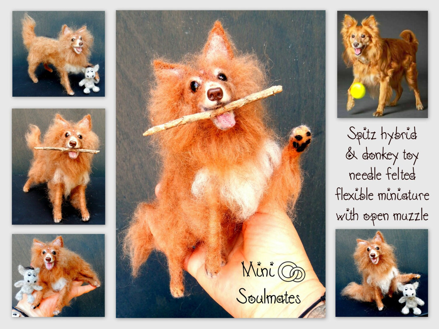 SSpitz custom-felted dog miniature Pomeranian look-alike custom dog replicapitz custom-felted dog miniature Pomeranian look-alike custom dog replica