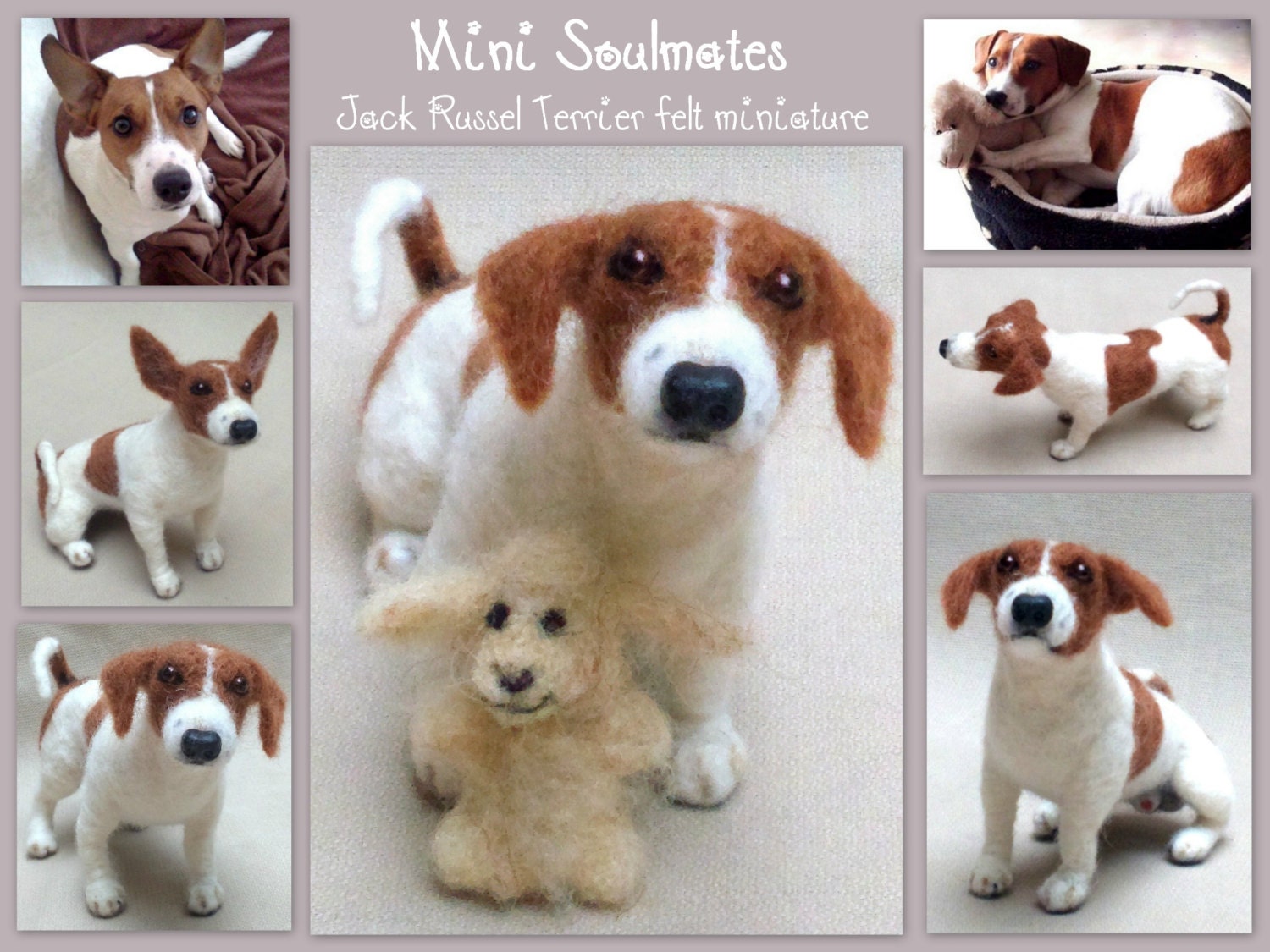 Jack Russell Terrier needle felted dog replica