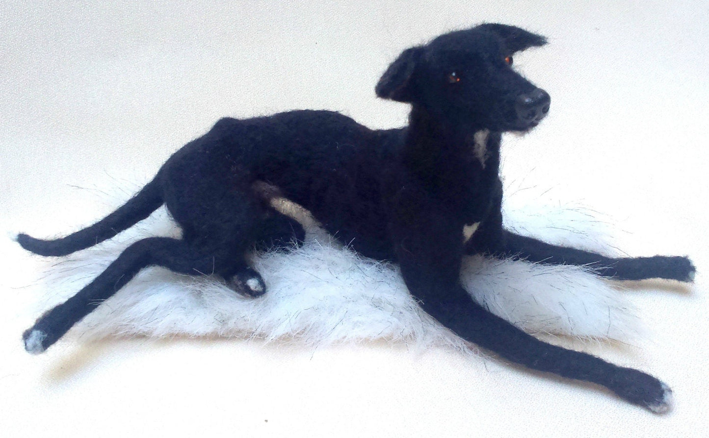 Whippet needle felted dog replica