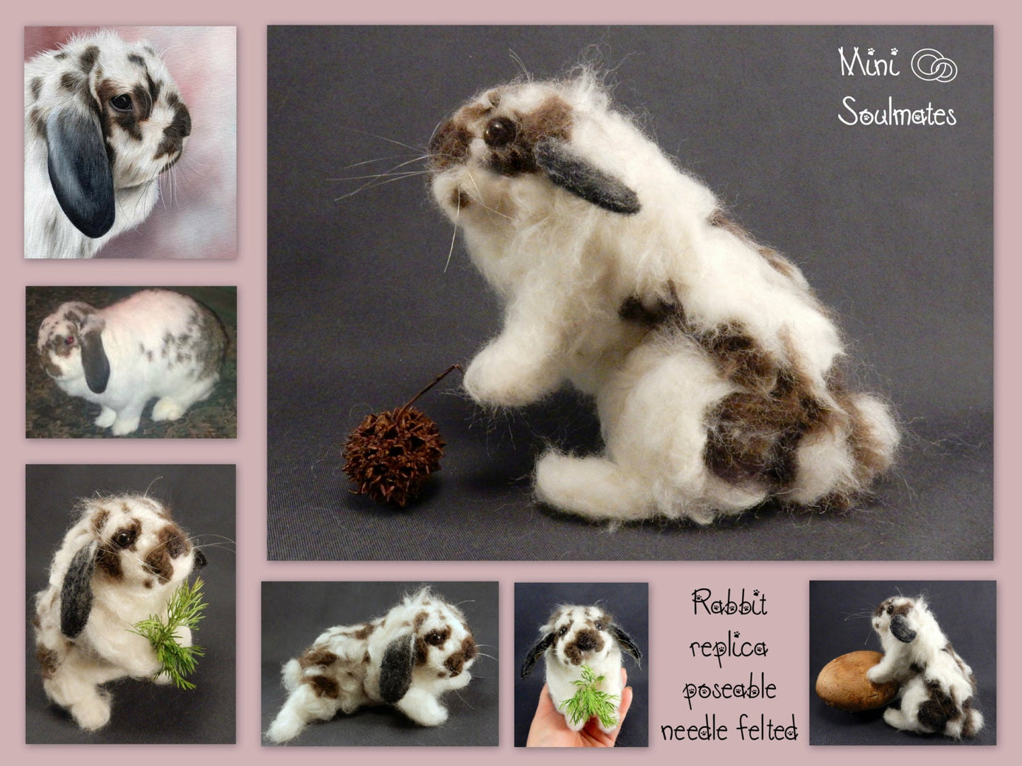 needle-felted rabbit miniature
