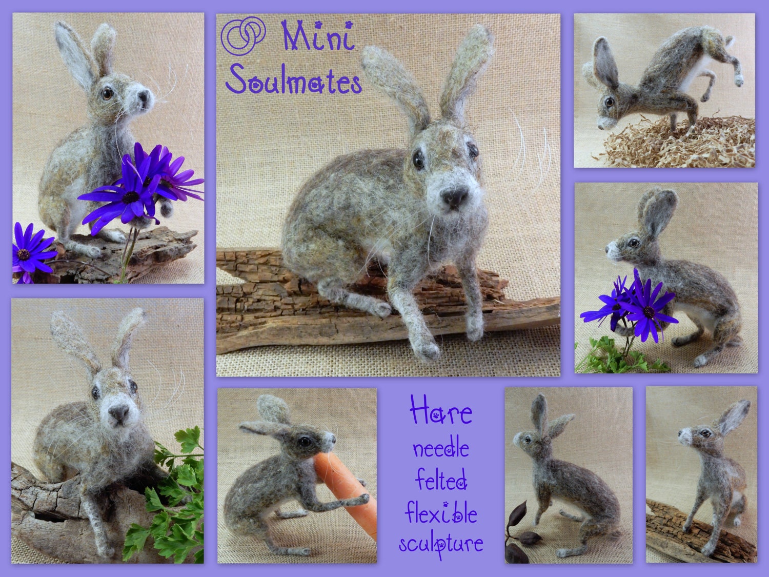 needle-felted hare faux taxidermy