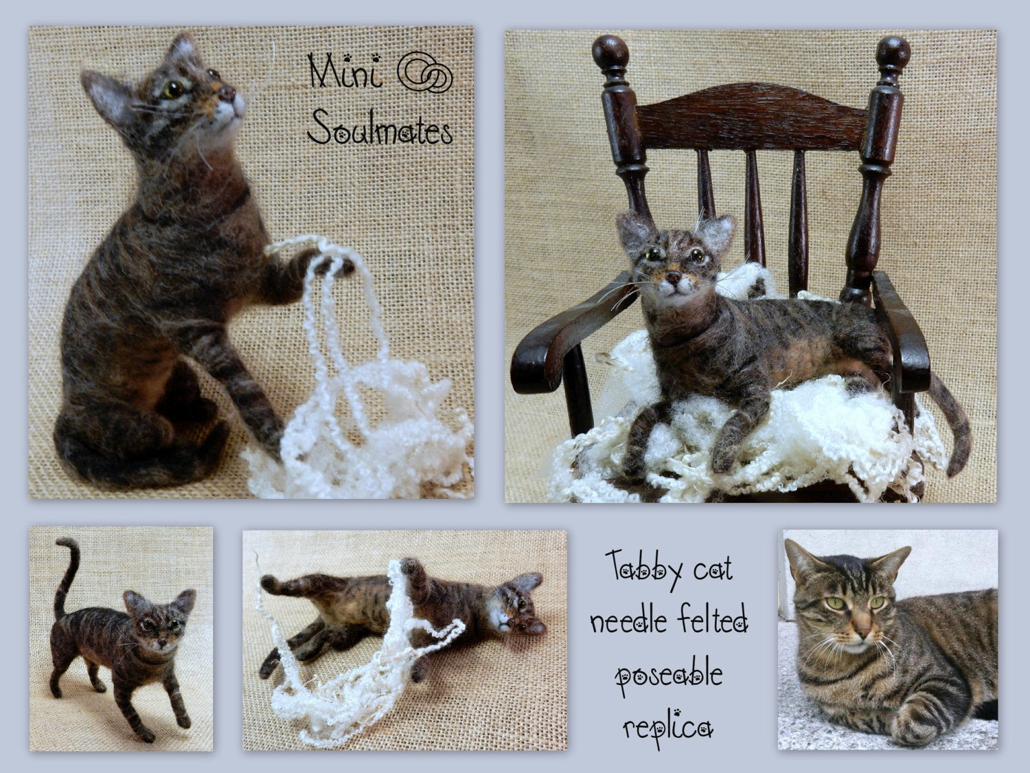 custom felted cat miniature