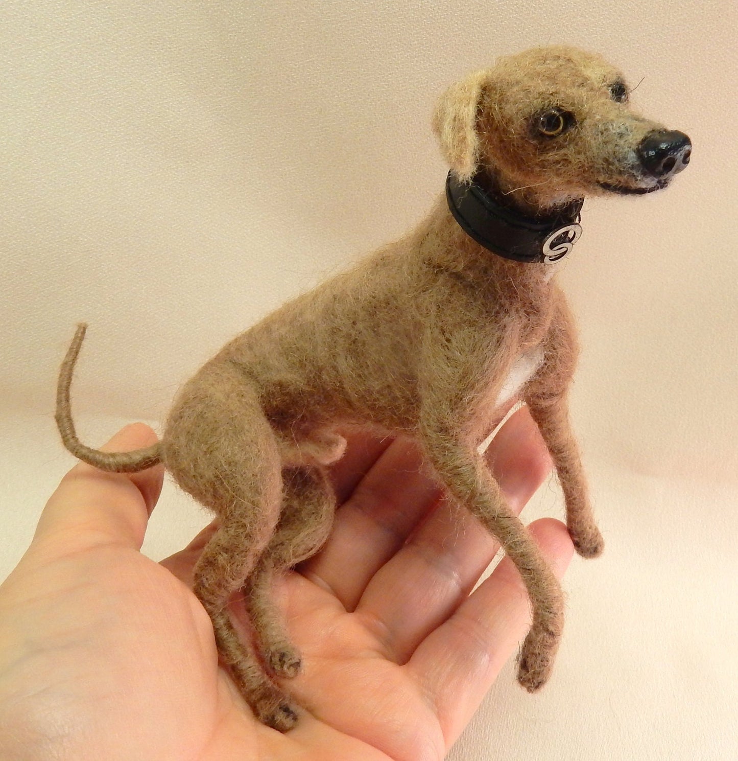 Italian Greyhound needle felted dog miniature custom felted dog replica