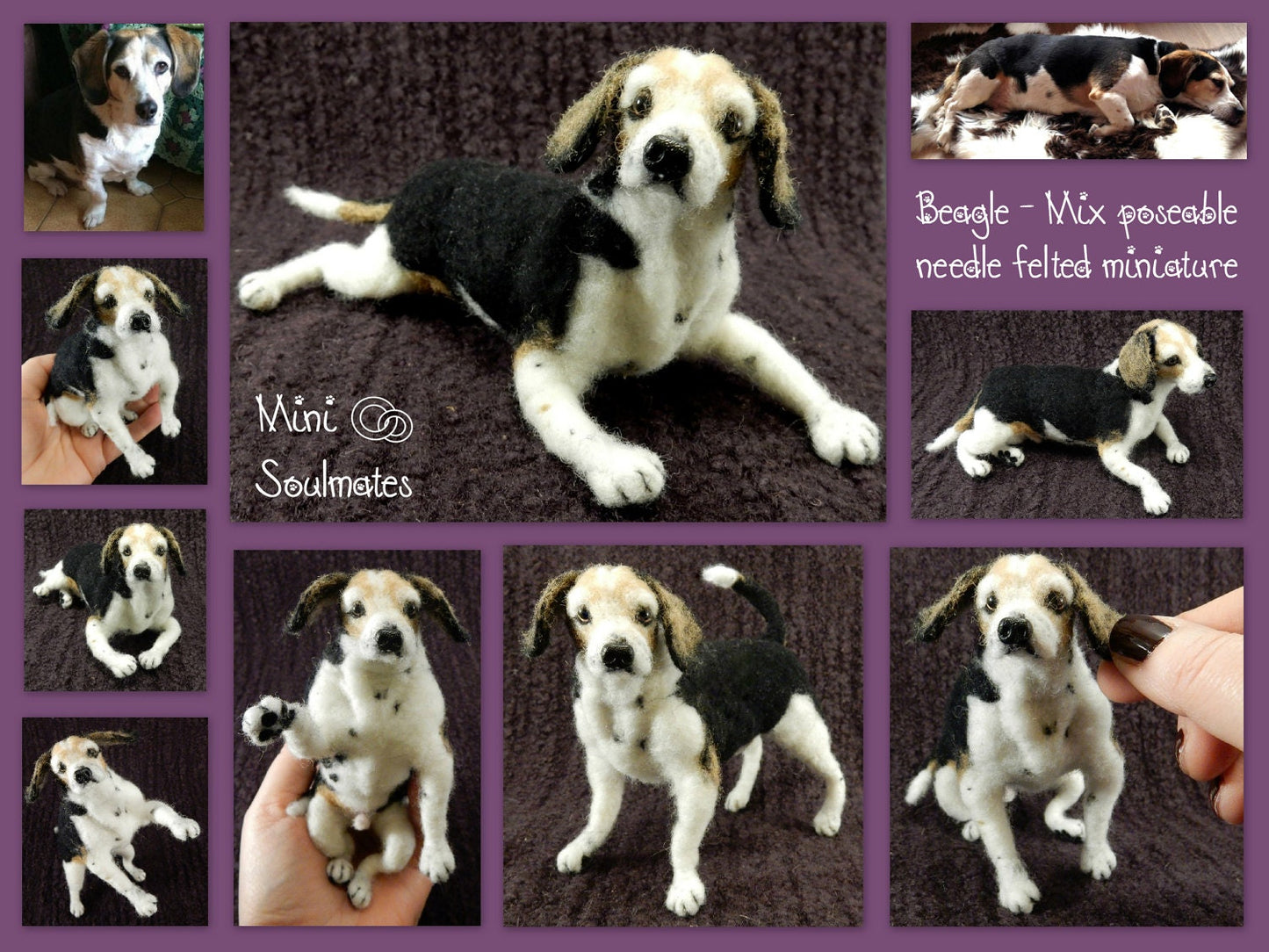 Beagle custom-felted dog custom dog miniature