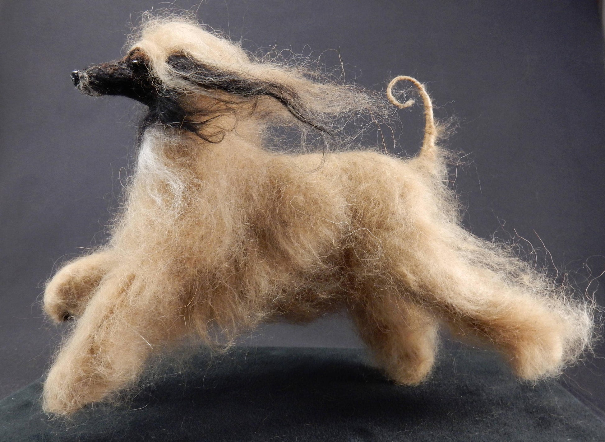 Afghan mount custom-felted dog replica