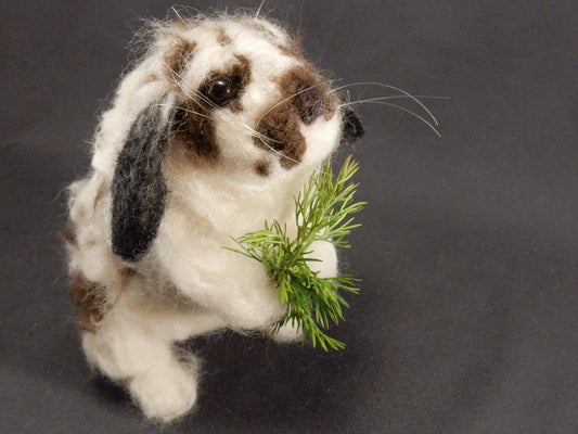 Custom felt rabbit miniature needle felted rabbit lover gift Dwarf Lop