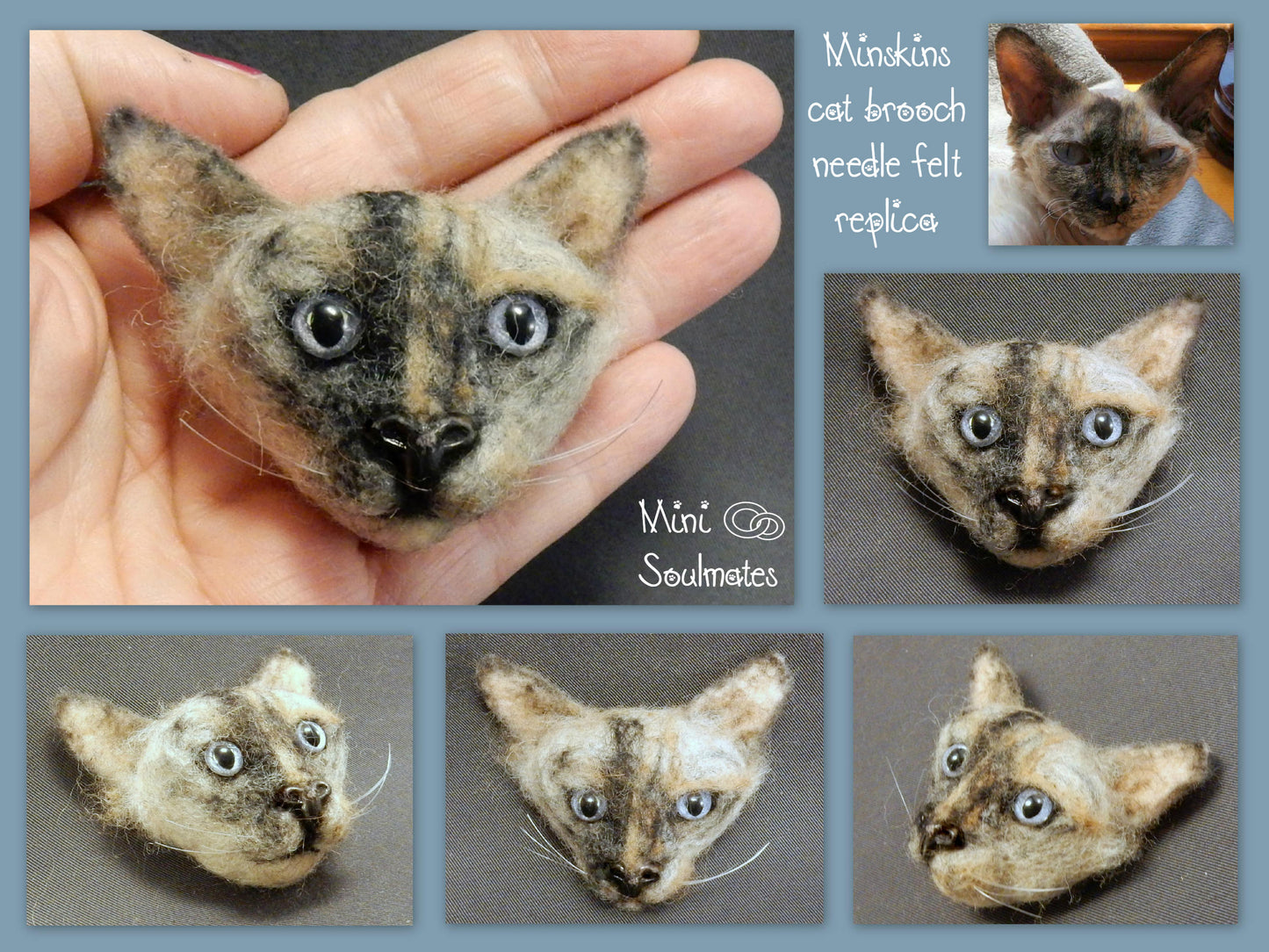 custom cat felt brooch