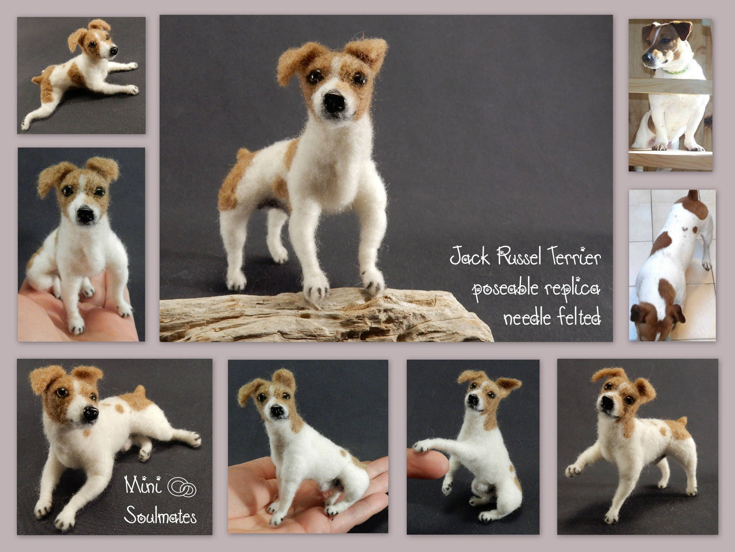 Jack Russell Terrier needle felted dog replica