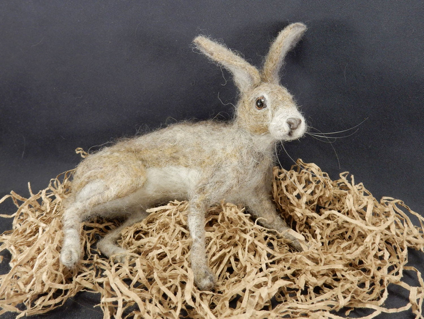 needle-felted hare faux taxidermy