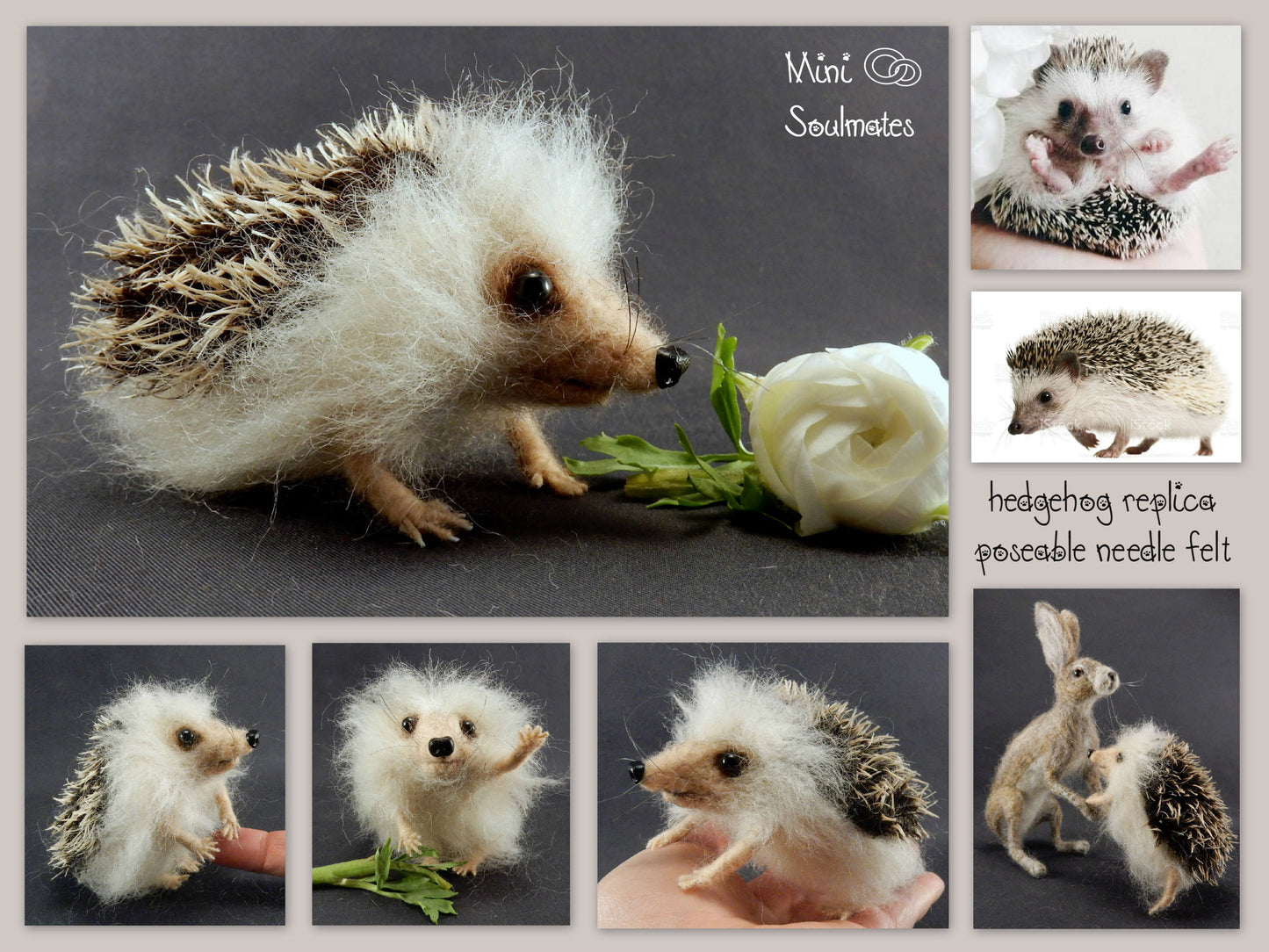 unique hedgehog felting faux taxidermy wool replica