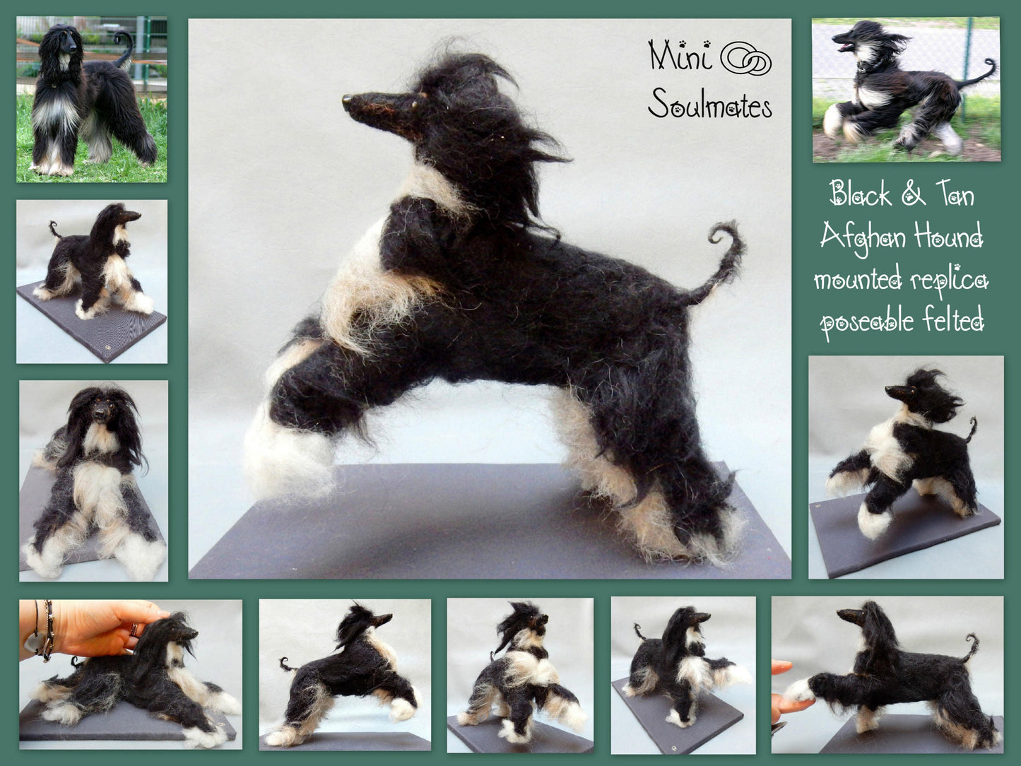 Afghan hound custom felted dog replica 