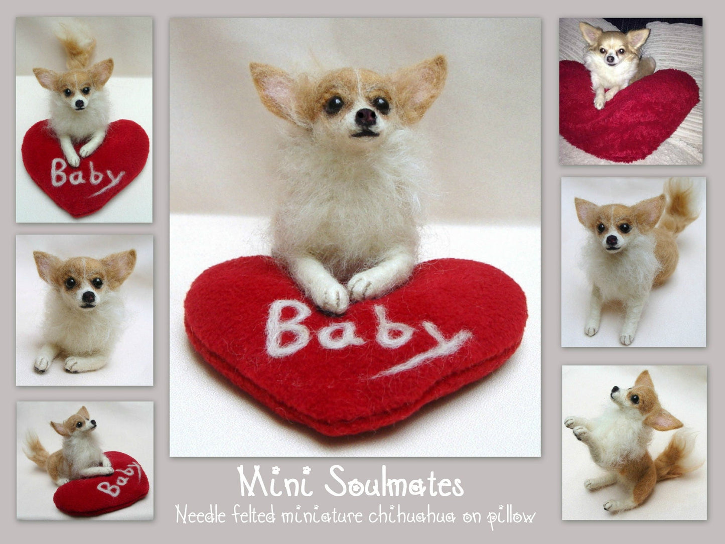 Golden Chihuahua custom-felted dog miniature