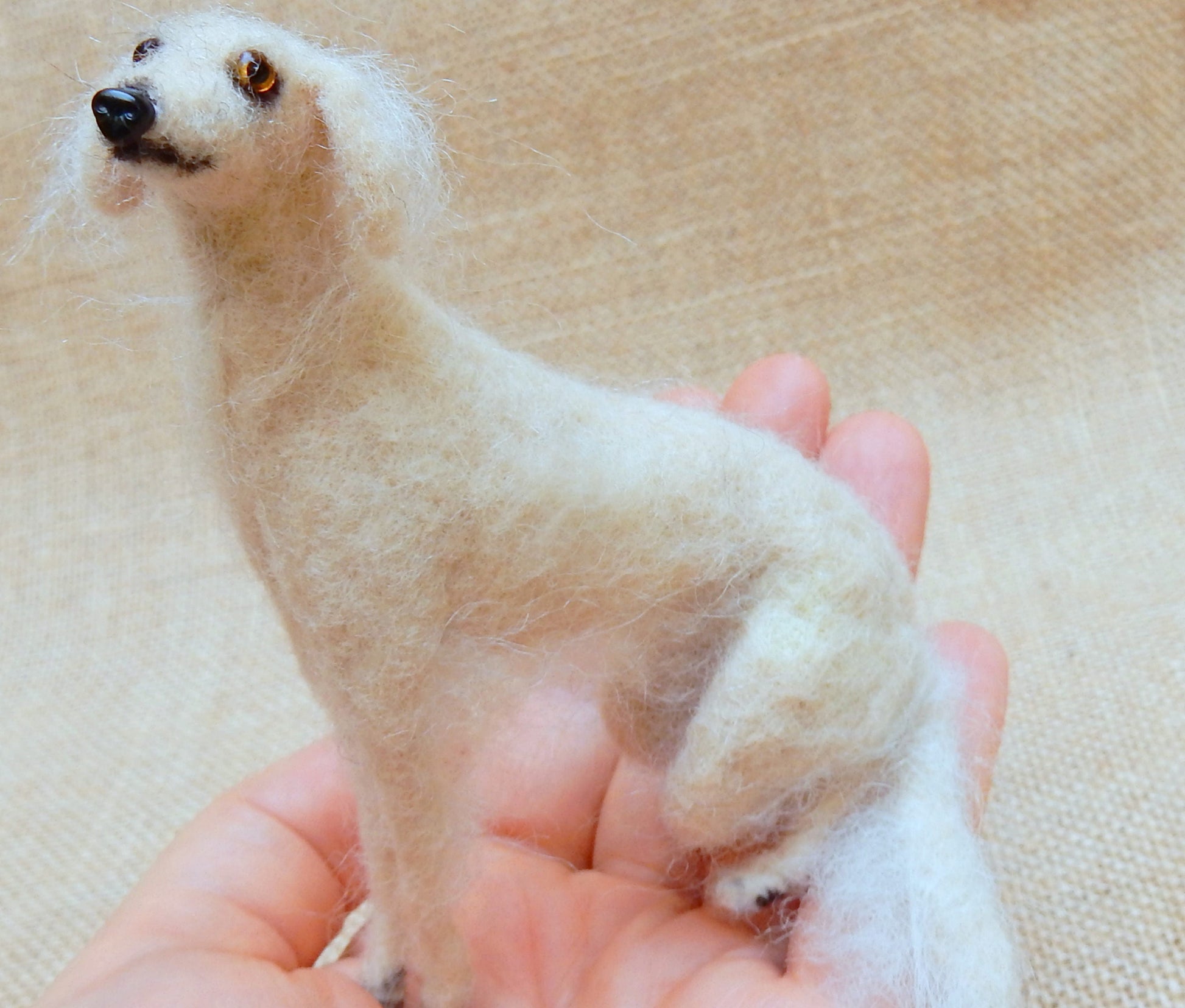 Saluki needle felt dog miniature