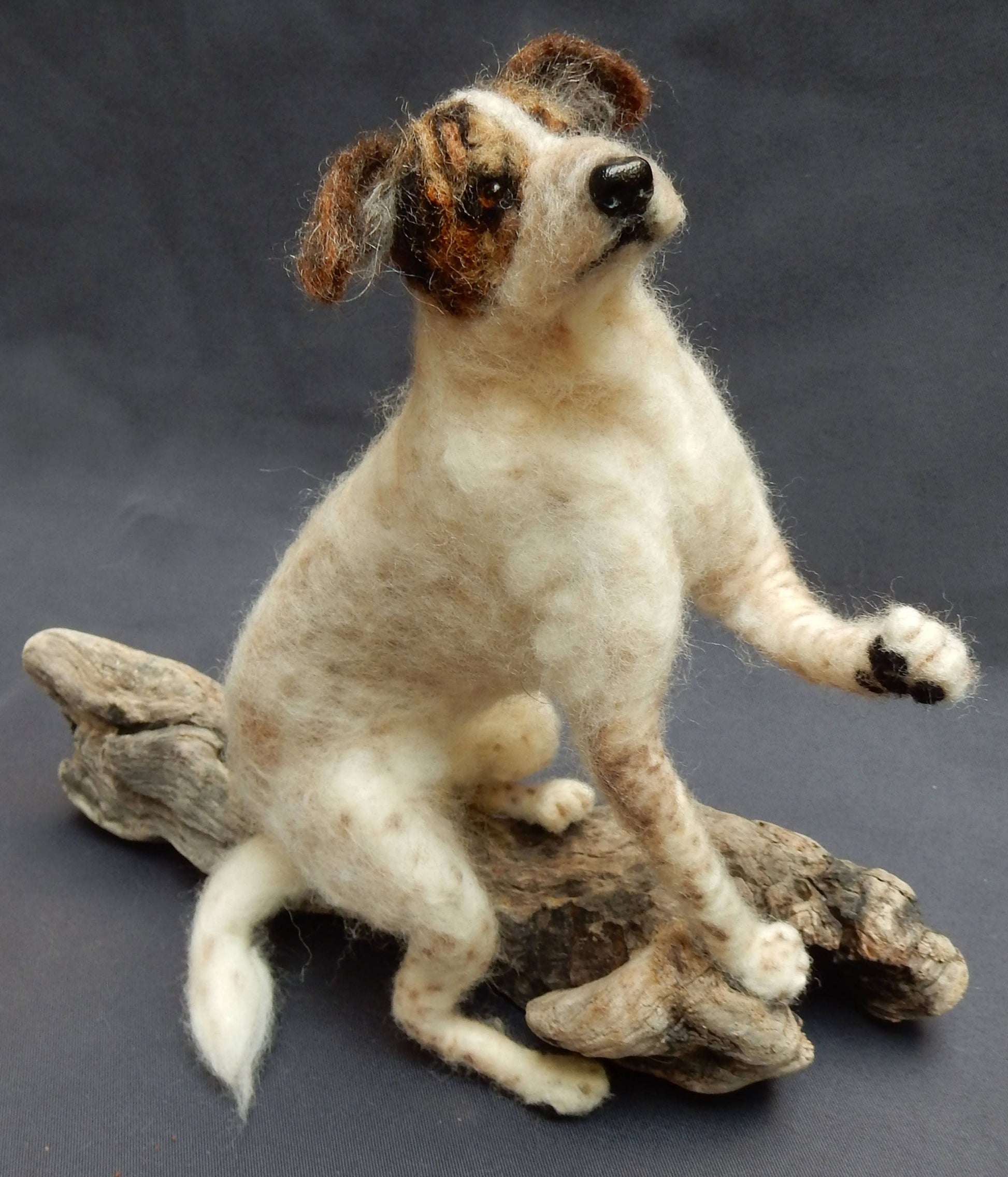 Custom dog replica brindle dog needle felted