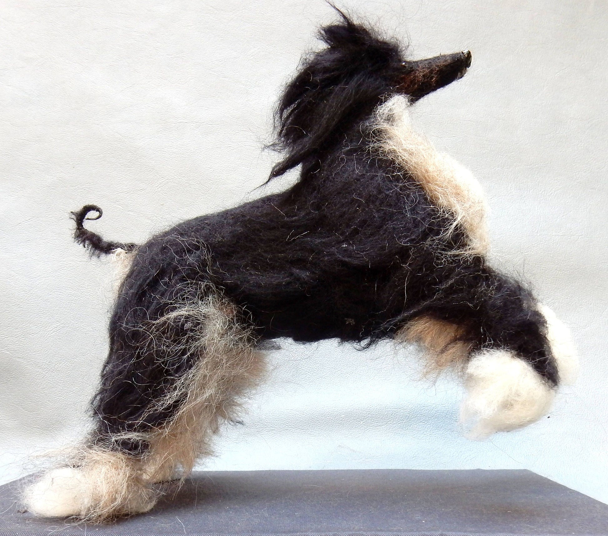 Afghan hound custom felted dog replica 