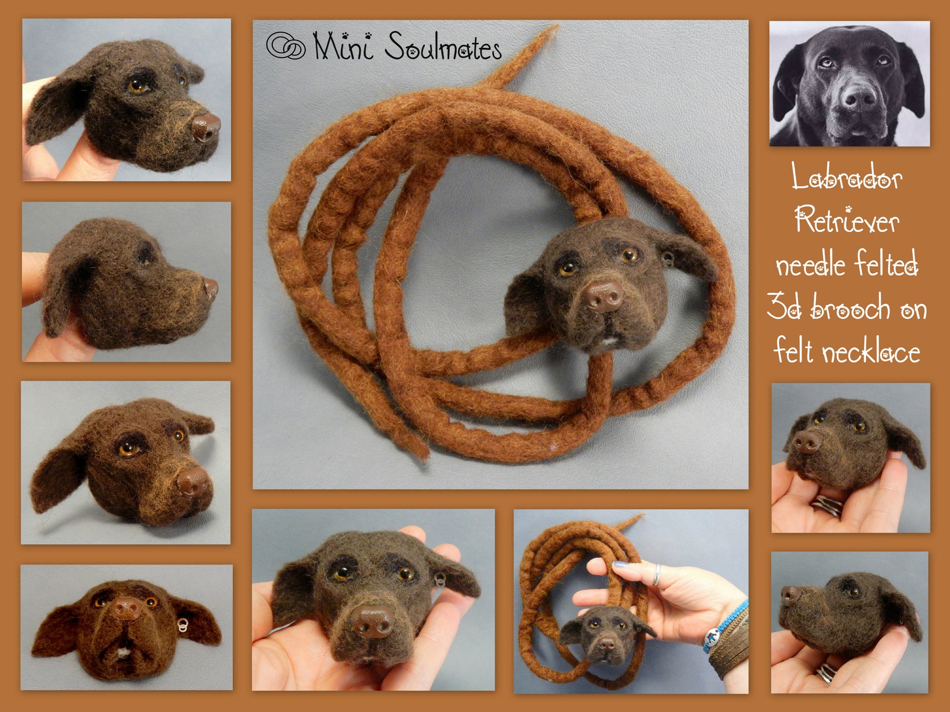 Aussie pin needle felted brooch