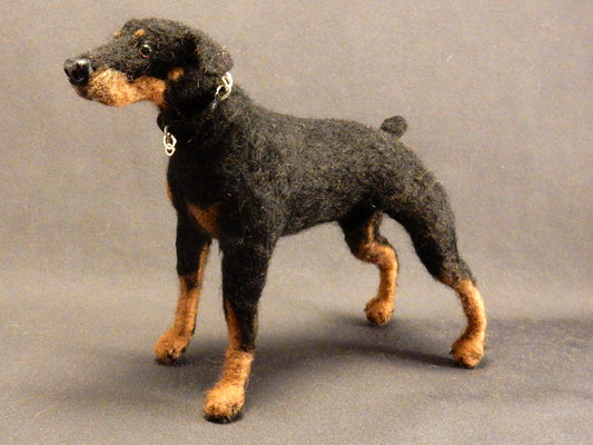 Doberman Pinscher needle-felted dog miniature